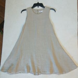 Zara Earthy Shift Dress Beige Natural, 100% Linen, Minimalist, Sleeveless, XS